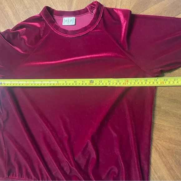 H.I.P. Velevt Velour Round Neck Long Sleeve Top Boho Whimsy Fairy Festive Small - Picture 5 of 7